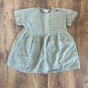 Kids Green Checkered Dress